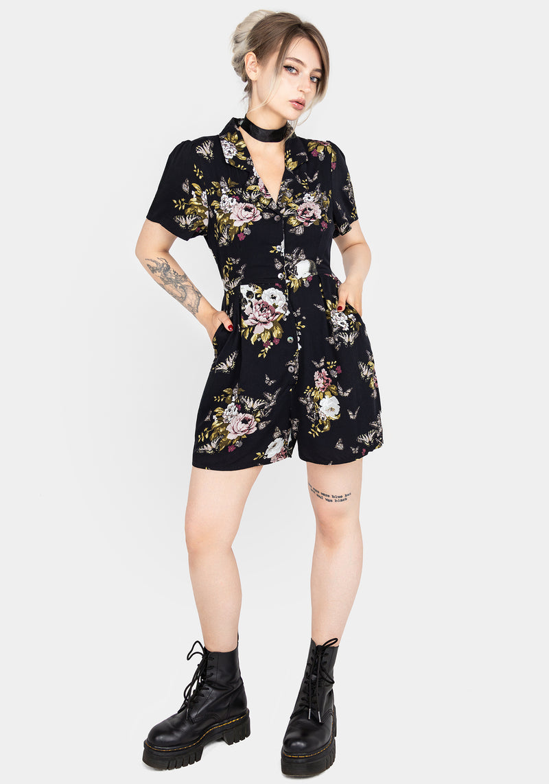 Revival Floral Button Up Playsuit