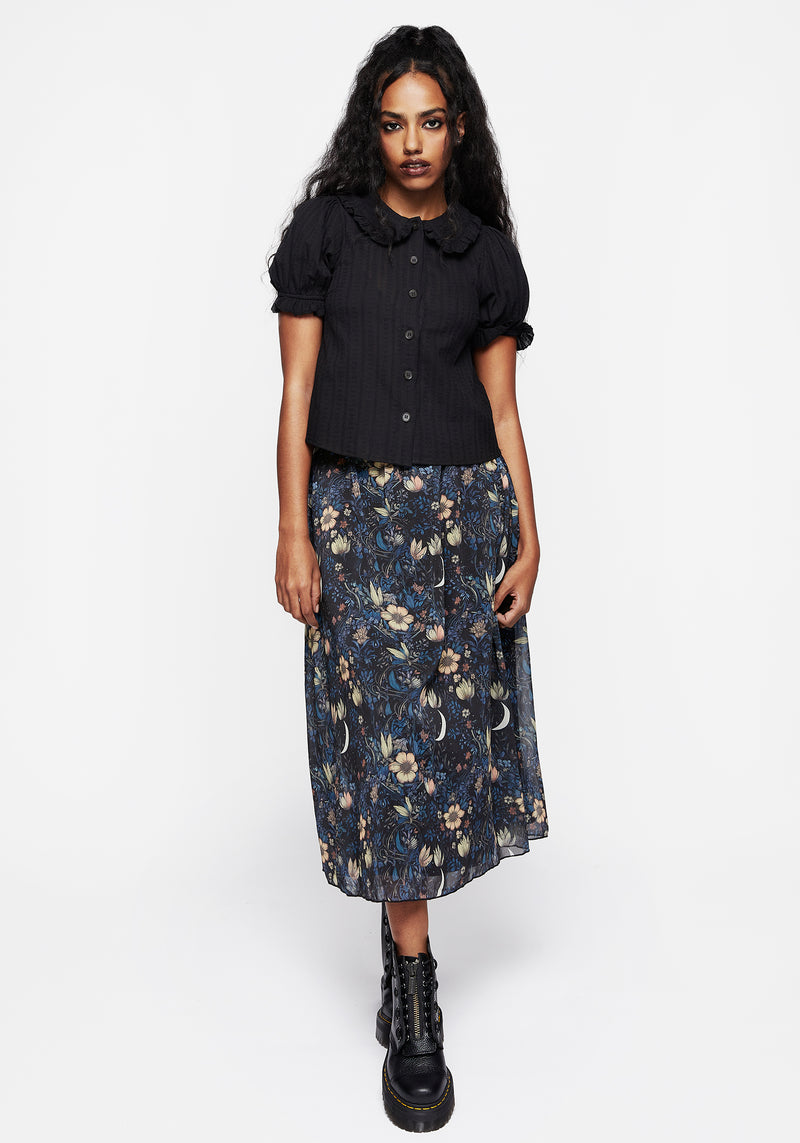 Primrose Floral Chiffon Midi Skirt