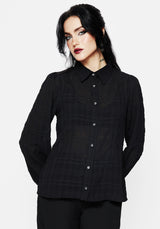 Recluse Check Chiffon Button Up Shirt