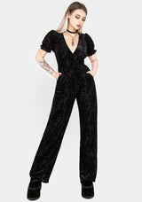 Lilias Devoré Velour Mesh Jumpsuit