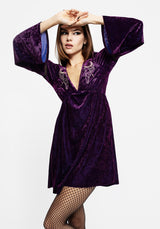 Heartache Crushed Velour Lace Mini Dress