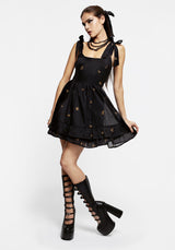 Insectarium Embroidered Organza Tiered Corset Mini Dress