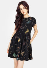 Rosanella Floral Print Mini Smock Dress