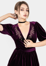 Hera Embroidered Midi Wrap Dress