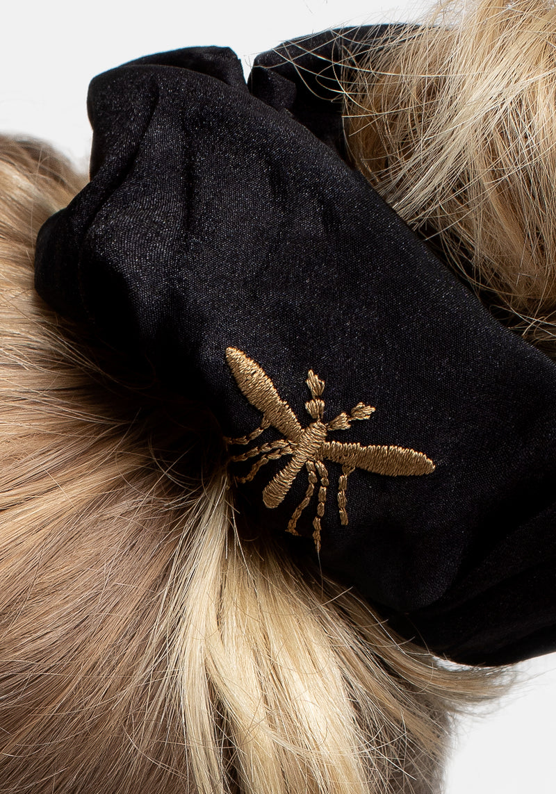 Insectarium Embroidered Organza Hair Scrunchie