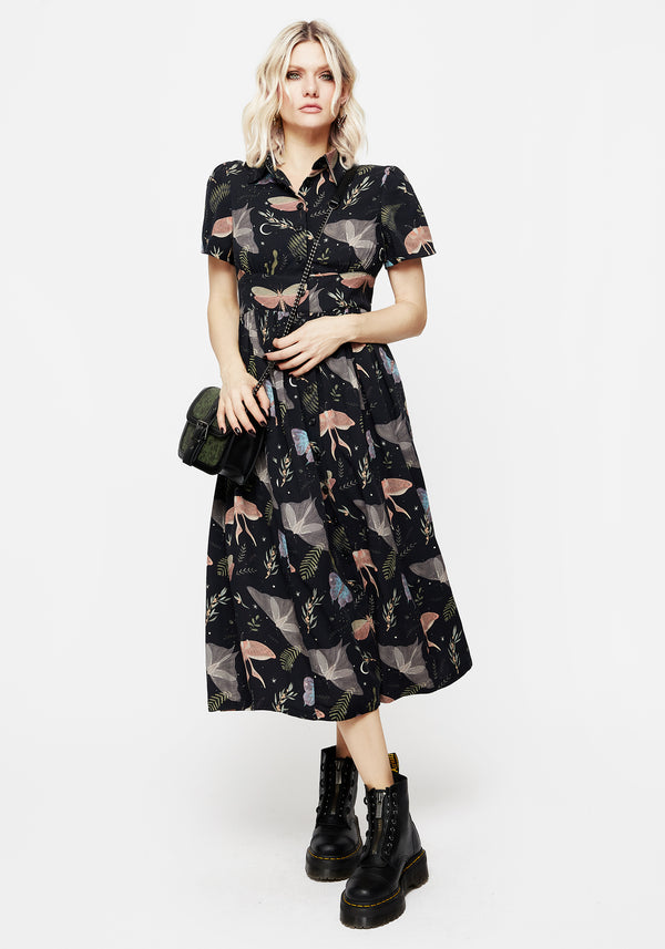 Nightmoth Midi Shirt Dress