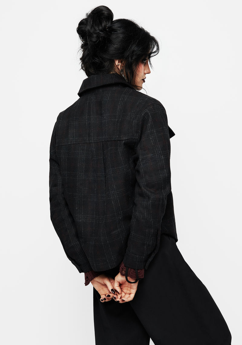 Rubus Pocket Wool Blend Check Shacket