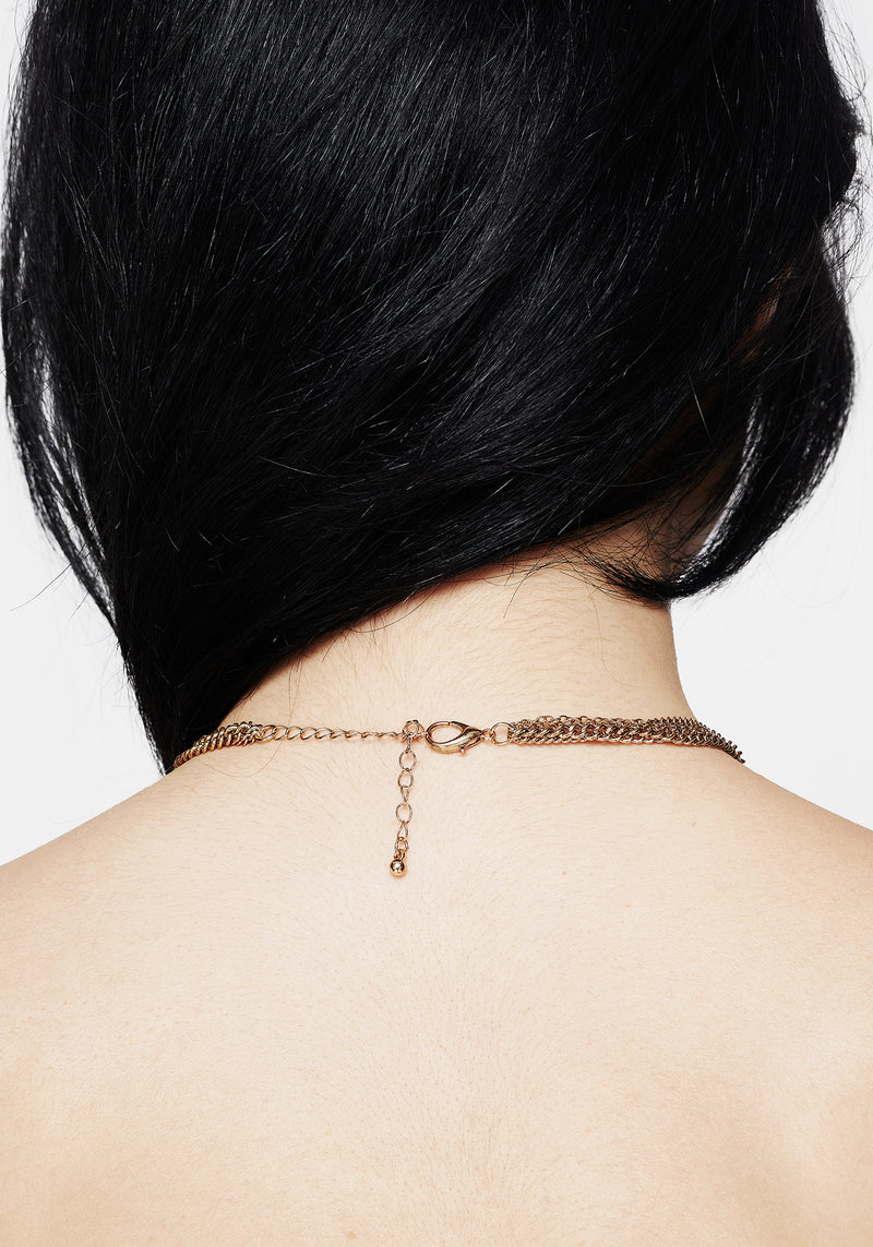 Valkyrie Layered Rune Choker Necklace - Gold