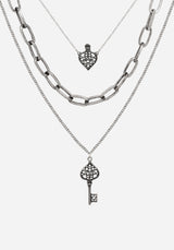 Claustrum Gothic Key Layered Necklace