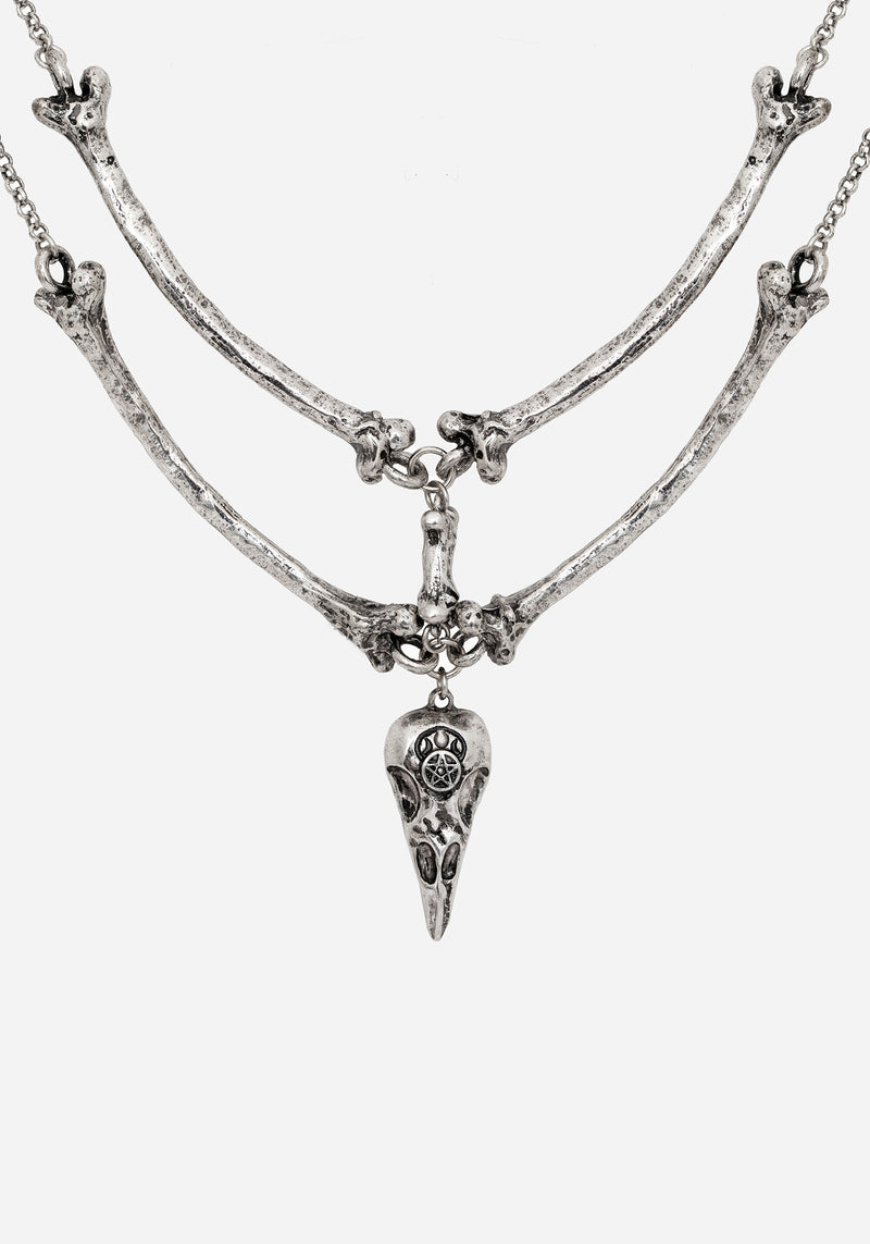 Osteomancy Raven Skull Choker Necklace