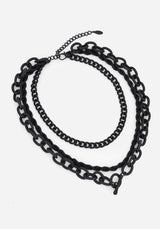 Jet Chunky Chain Layered Necklace