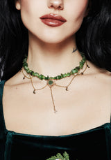 Aurora Gem Choker Necklace - Green