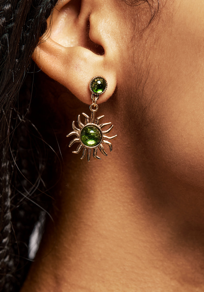 Xanthe Pressed Algae Sun Drop Earrings