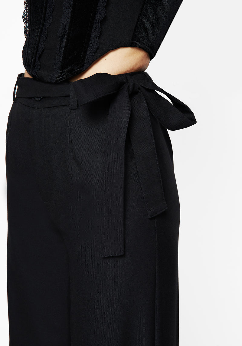 Vault Tie Waist Tailored Flare Trousers