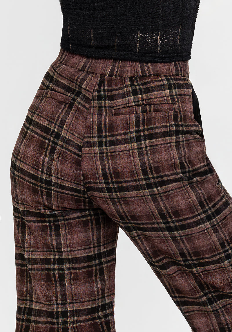 Hickory Check Straight Leg Trousers