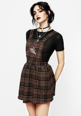 Hickory Embroidered Check Mini Pinafore Dress