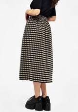 Sensus Check Button Front Midi Skirt