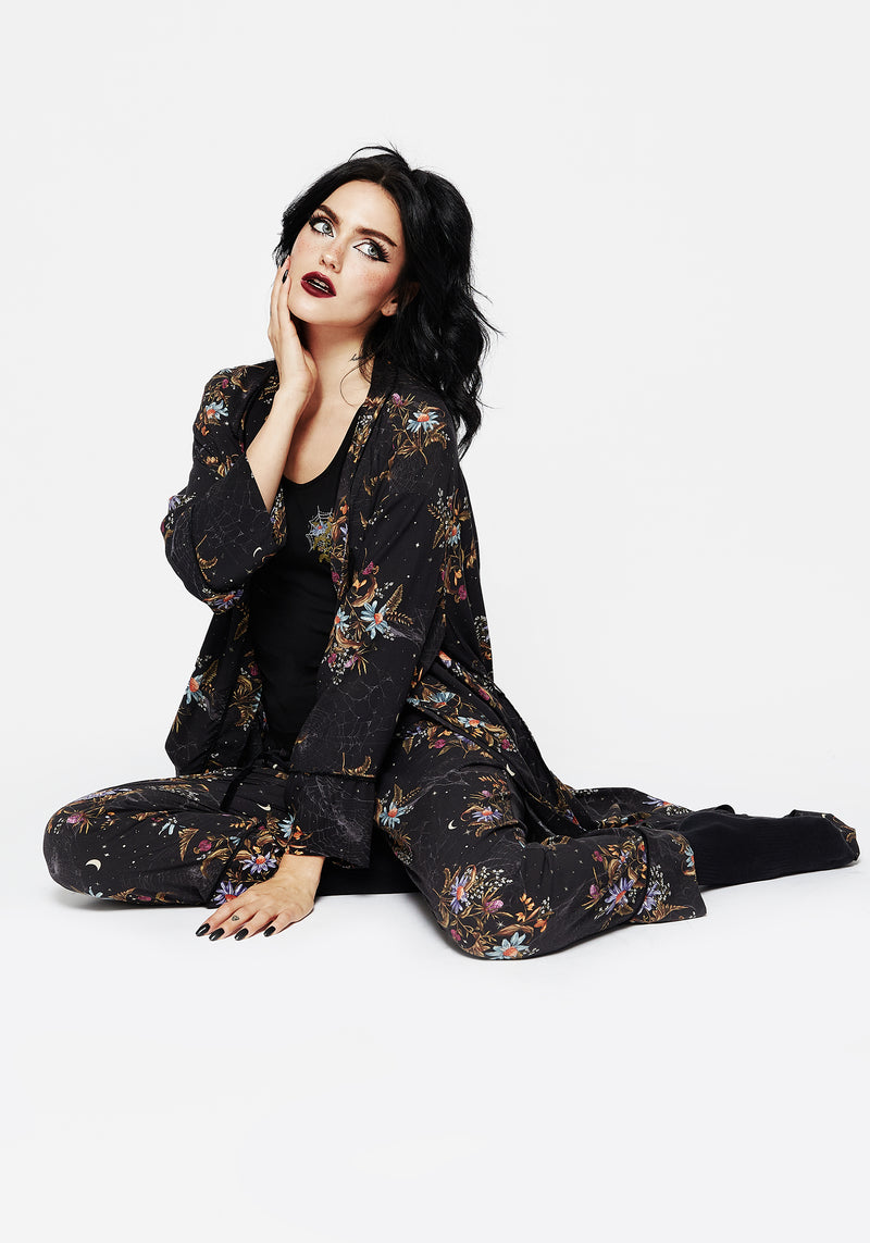 Cleome Floral Spiderweb Dressing Gown