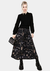 Maudeline Victoriana Print Eco-Viscose Midaxi Skirt