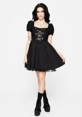 Ingrid Embroidered Applique Corset Mini Dress