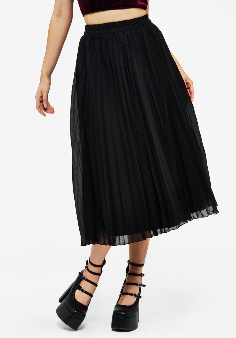 Paridamie Pleated Midi Skirt