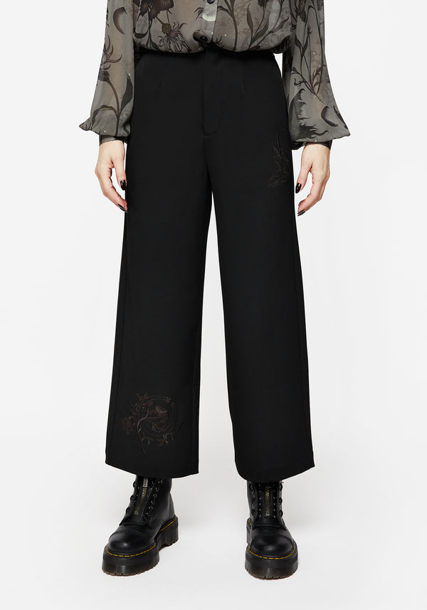 Amalthea Embroidered Tailored Wide Leg Trousers