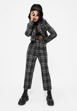 Checkmate Wide Leg Culotte Trousers - Black