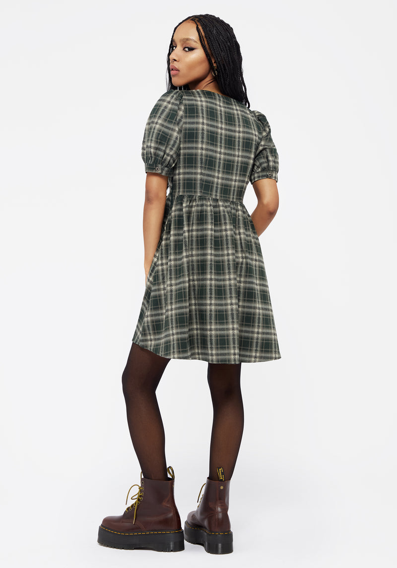 Tulisa Check Button Up Mini Dress