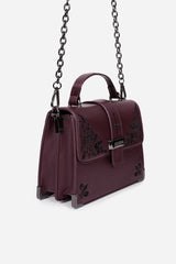 Elderberry Embroidered Mini Satchel Bag