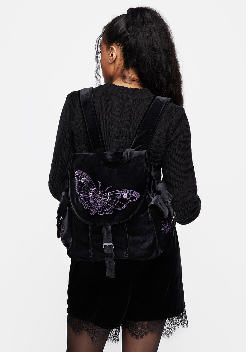 Atropos Moth Embroidered Satchel Backpack