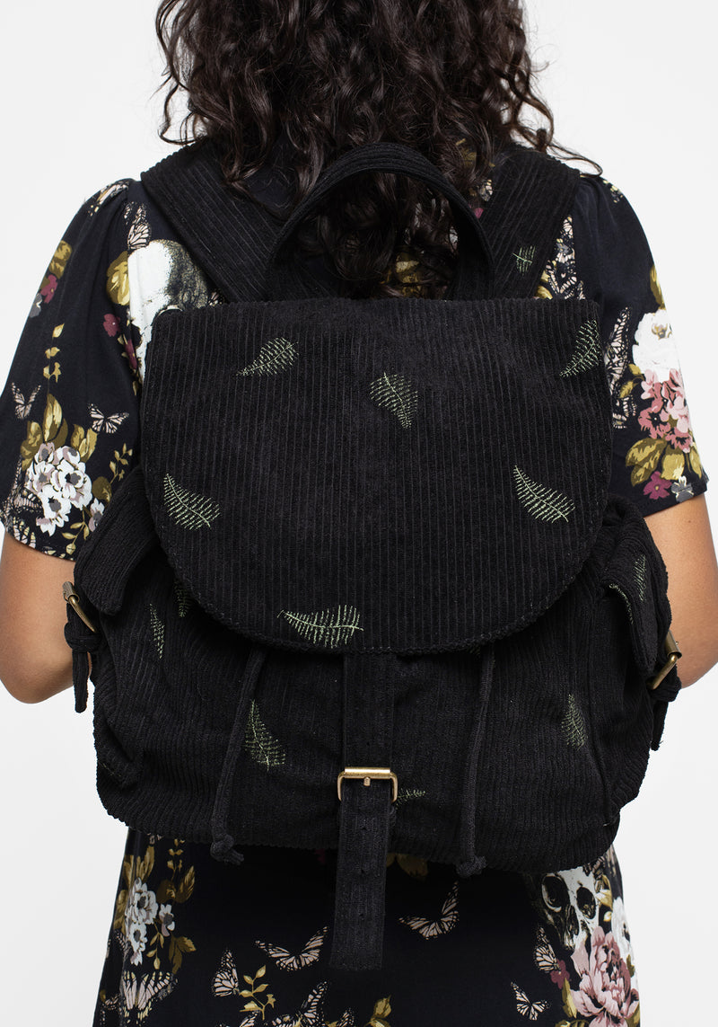 Osmunda Fern Embroidered Satchel Backpack