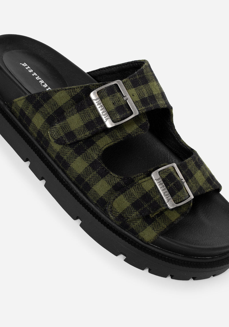 Terra Gingham Buckle Sandals