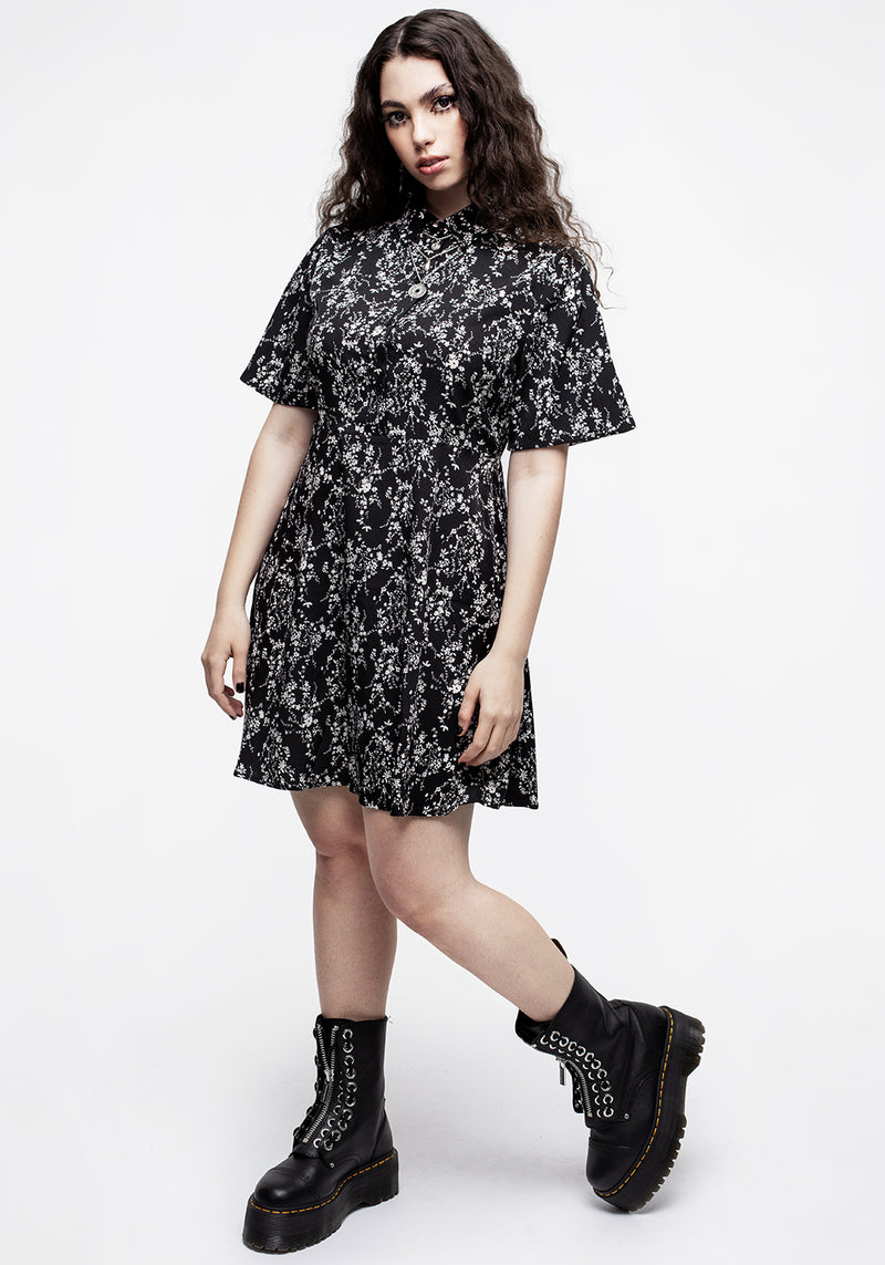 Naomi Floral Mini Shirt Dress