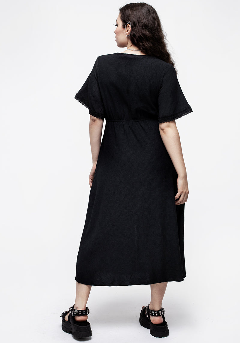 Corruption Crinkle Button Down Midi Dress