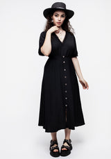 Corruption Crinkle Button Down Midi Dress