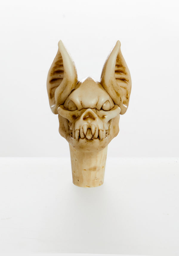 Lazlo Bat Skull Bottle Stopper