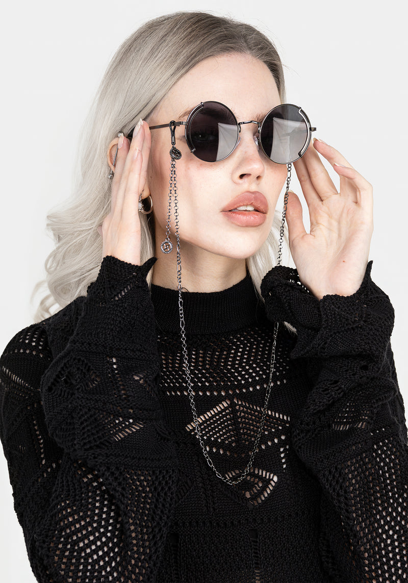 Emilie Round Sunglasses with Chain