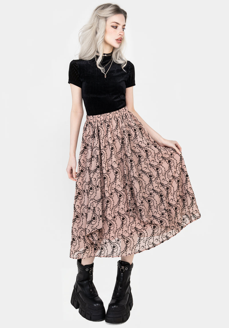 Rosethorn Ruffle Midi Skirt