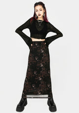 Underworld Printed Mesh Maxi Skirt