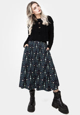 Pythia Print Button Up Midi Skirt