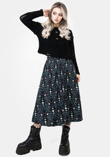 Pythia Print Button Up Midi Skirt