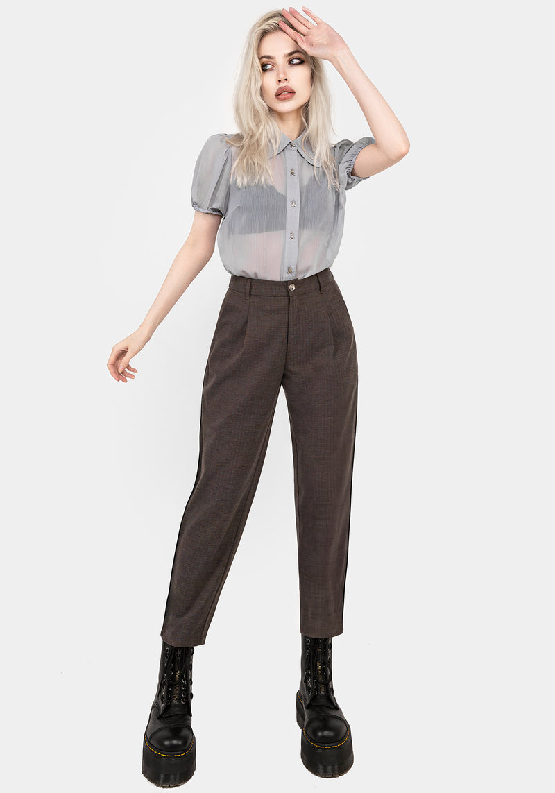 Cointrelle Herringbone Piped Tapered Trousers