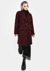 Gorgon Bouclé Oversized Coat - Red