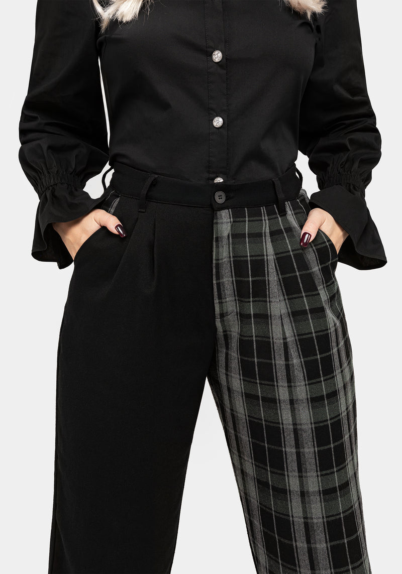 Checkmate High Waist Tapered Trousers