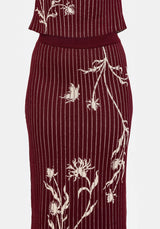 Diastella Floral Jacquard Rib Knit Maxi Skirt