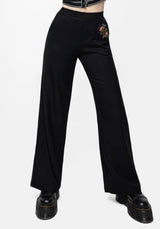 Cleome Floral Spiderweb Embroidered Trousers