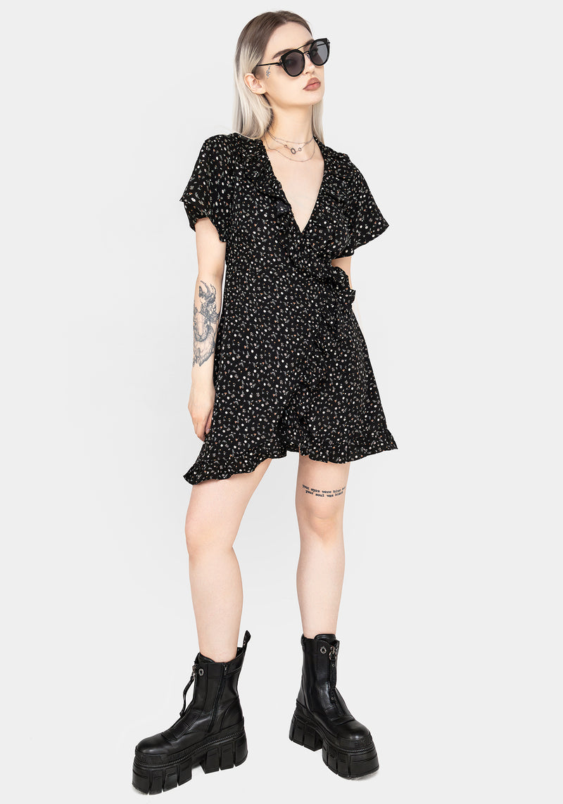 Moonseed Wrap Ruffle Dress