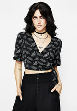 MORTMOTH WRAP CROP TOP