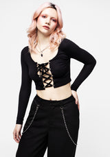 Daimonion Lace Up Crop Top