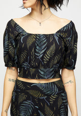 Frond Print Crop Top